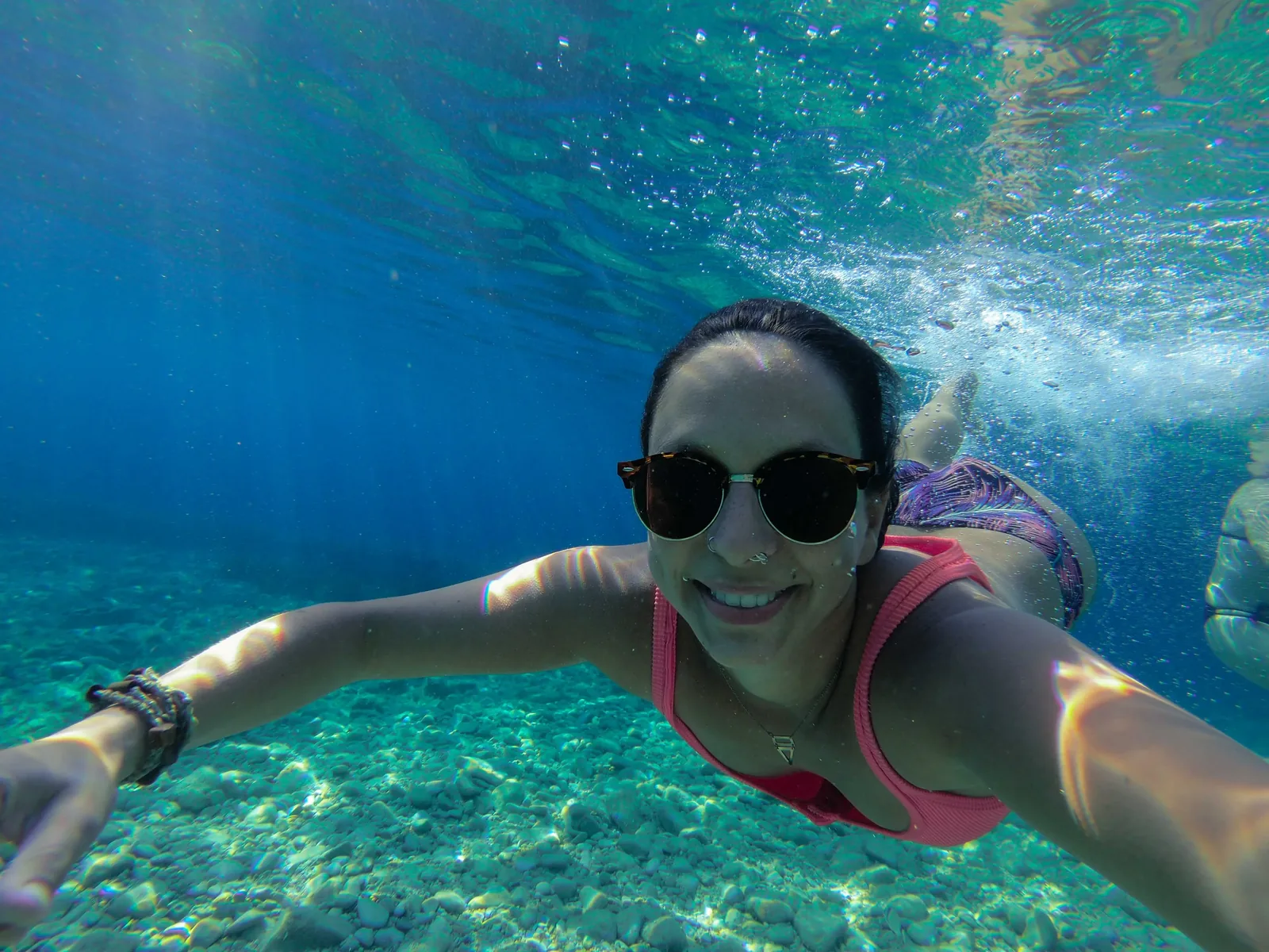 A flat calm sea on the Blue Cave route, the glassy morning conditions locals call bonaca
